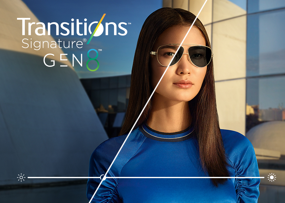 Transitions®️ Signature®️ GEN 8™️ lenses